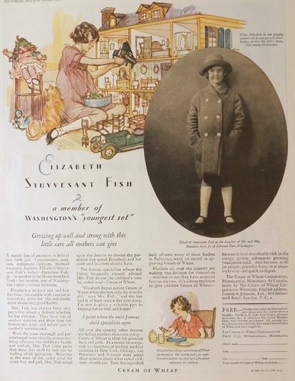 1929 Cream of Wheat Ad ~ Elizabeth Stuyvesant Fish