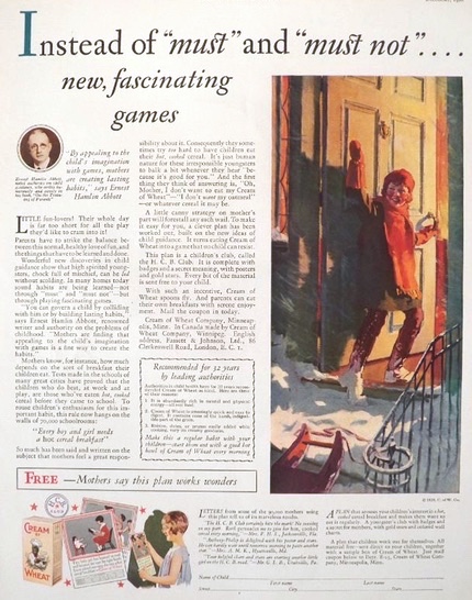 1928 Cream of Wheat Ad ~ Make It a Game