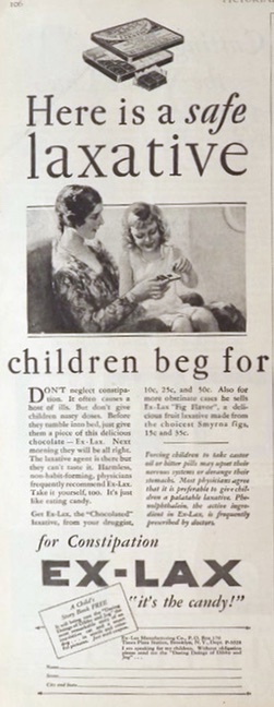 1928 Ex-Lax Laxative Ad ~ Children Beg For It