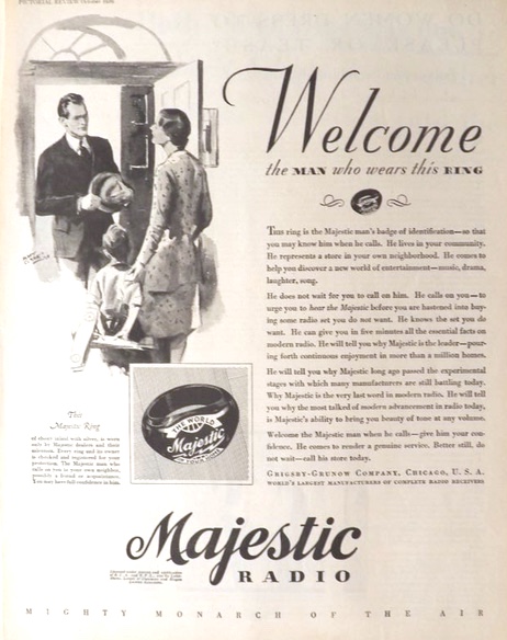 1929 Majestic Radio ~ Majestic Salesman's Ring