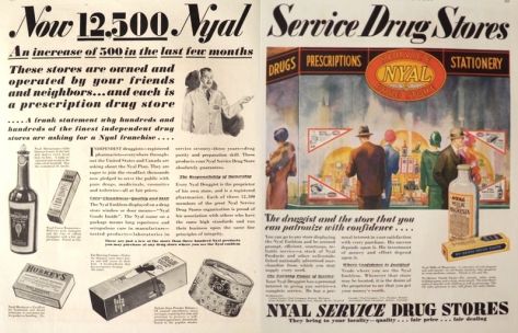 1929 Nyal Drug Stores Ad ~ Patronize with Confidence