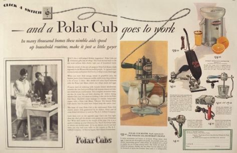 1929 Polar Cub Appliances Ad ~ Beater, Hair Dryer, Vibrator, more
