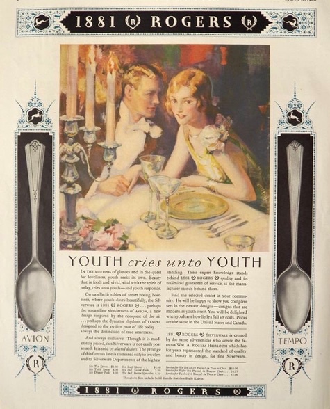 1930 Rogers Silverware Ad ~ Avion & Tempo