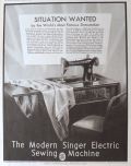 1929 Singer Sewing Machine Ad ~ The Modern Singer Electric