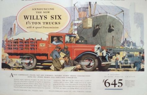 1929 Willys Six 1&frac12; Ton Truck Ad