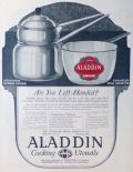 1919 Aladdin Cooking Utensils Ad ~ Enameled Pan & Boiler