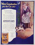 1922 Armour's Oats Ad ~ Grandma Puts the Cat Out