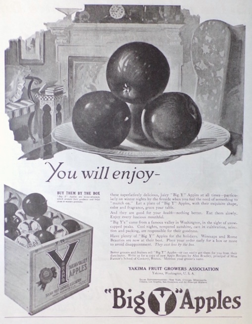 1919 "Big Y" Apples Ad ~ Yakima Valley