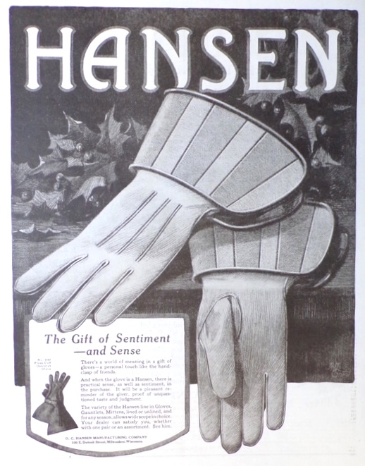 1919 Hansen Driving Gloves Ad ~ Gift of Sentiment