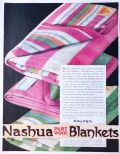 1930 Nashua Part Wool Blanket Ad ~ Rainbow Borders