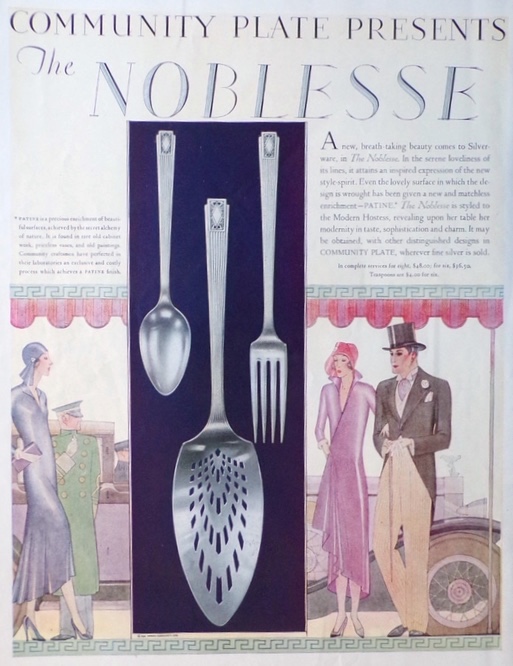 1930 Community Plate Ad ~ Noblesse ~ Art Deco