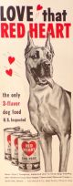 1951 Red Heart Dog Food Ad ~ Great Dane