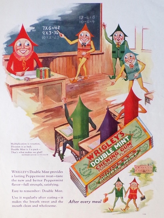1928 Wrigley's Gum Ad ~ School Math