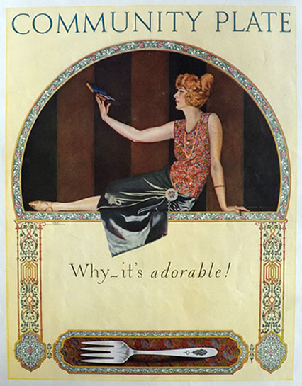 1923 Community Plate Bird of Paradise Ad ~ Coles Phillips