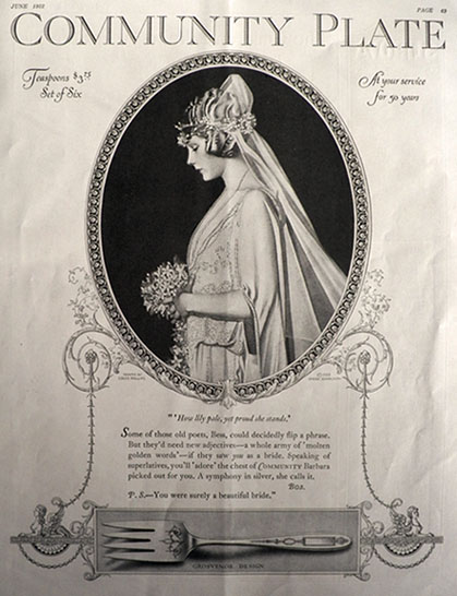 1922 Community Plate Ad ~ Grosvenor Pattern
