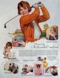 1923 Hinds Skin Cream Ad ~ Lady Golfer ~ C.F. Neagle