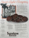 1923 Sunshine Hydrox Cookies Ad ~ Tempting