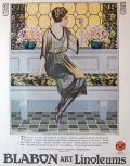 1921 Blabon Art Linoleum Flooring Ad ~ Coles Phillips