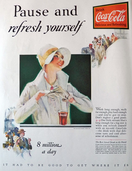 1928 Coca Cola Coke Ad ~ Gloved Lady