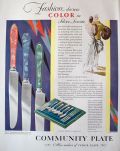 1928 Community Plate Ad ~ Jeweled Color Handles