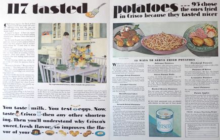 1929 Crisco Shortening Ad ~ 12 Ways to Serve Fried Potatoes