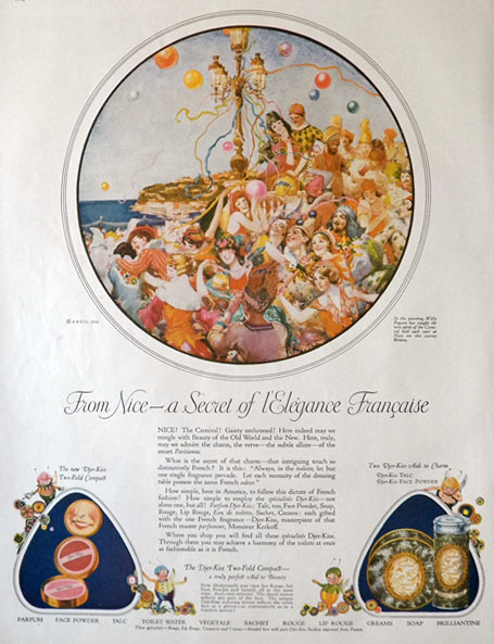 1924 Djer Kiss Ad ~ Carnival at Nice, France