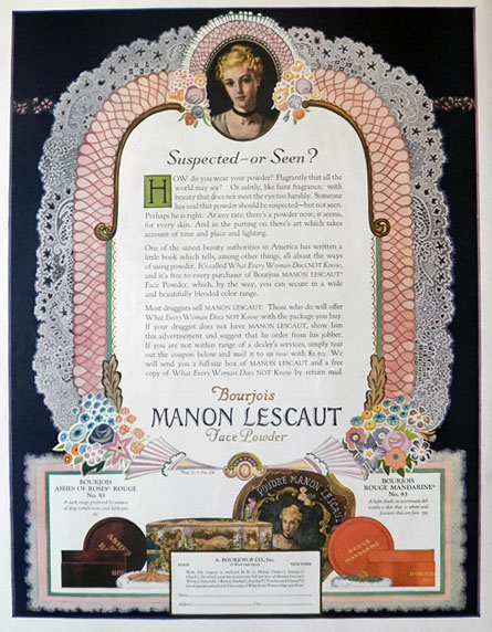 1924 Bourjois Manon Lescaut Face Powder Ad