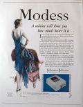 1928 Modess Sanitary Napkins Ad ~ Infinitely Finer