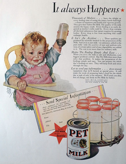 1929 Pet Milk Ad ~ Maud Tousey Fangel