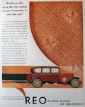 1929 Reo Flying Cloud Ad ~ Cheney Bros Upholstery