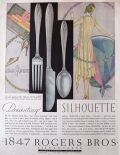 1929 Rogers Bros Silverware Ad ~ Silhouette ~ Art Deco
