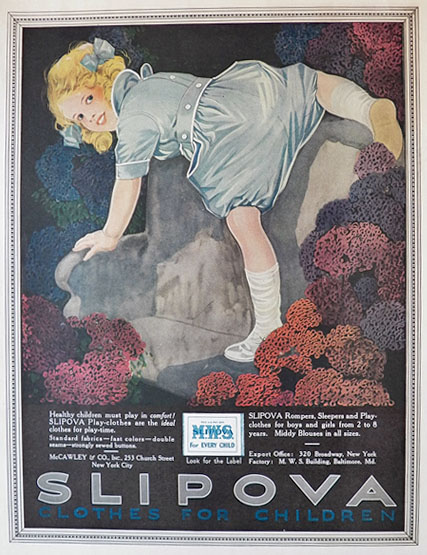 1921 Sliipova Childrens' Clothing Ad