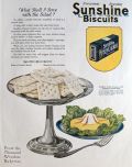1922 Sunshine Biscuits Ad ~ Pineapple-Cheese Salad