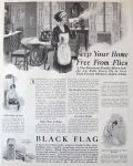 1921 Black Flag Insect Killer Ad ~ Non-Poisonous Powder