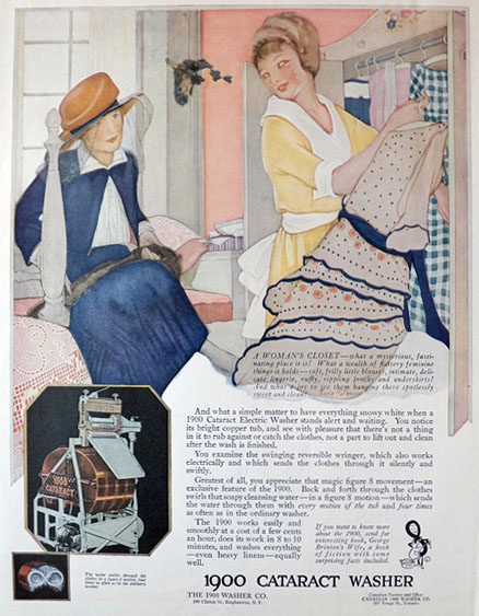 1921 Cataract Washer Ad ~ Lucile Patterson Marsh