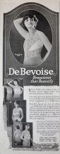 1921 DeBevoise Brassieres Ad