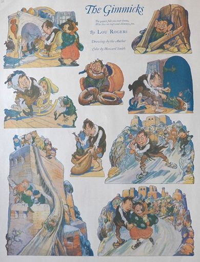 1925 "The Gimmicks" Lou Rogers Children's Print ~ Thistle-Tistle Crack