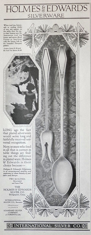 1921 Holmes & Edwards Silverware Ad ~ Newport Pattern