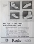 1921 Keds Shoes Ad ~ Boys & Girls Teach Their Mothers