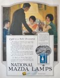 1925 National Mazda Lamps Ad ~ Light is a Table Decoration