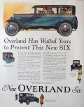 1925 Overland Six Car Ad ~ Overland Waited 6 Years to Build It