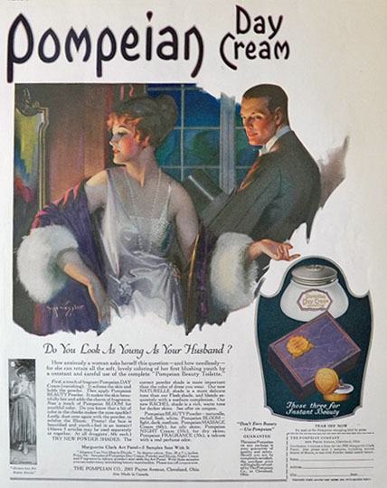 1921 Pompeian Day Cream Ad ~ Do You Look As Young As Your Husband?