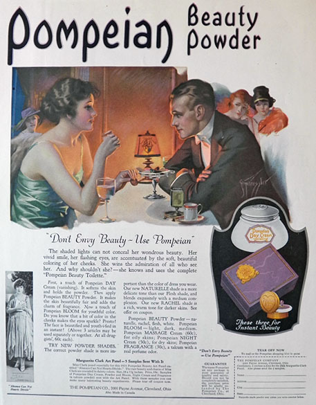 1921 Pompeian Beauty Powder Ad ~ Don't Envy Beauty