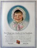 1925 Quick Quaker Quaker Oats Ad ~ Rosy Cheeks