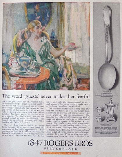 1925 Rogers Bros. Silverware Ad ~ Ancestral Pattern