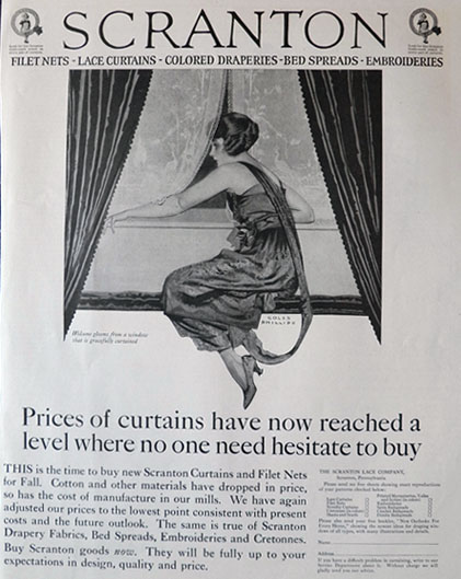 1921 Scranton Lace Ad ~ Coles Phillips