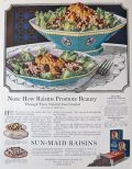 1921 Sunmaid Raisins Ad ~ Raisins Promote Beauty