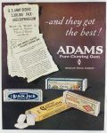 1919 Adams Gum Ad ~ U.S. Army Orders Gum