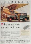 1928 Berryloid Car & Plane Lacquer Ad ~ Why Some Cars Look New