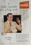 1928 Coca Cola Coke Ad ~ Little Minute, Big Rest